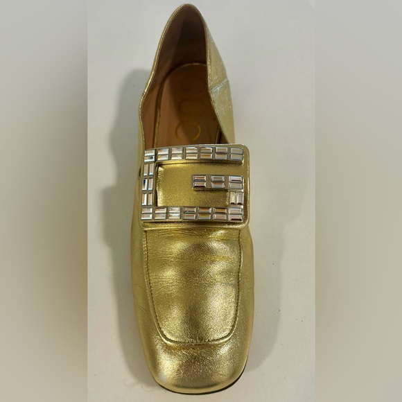 Gucci Patent Leather Crystal Embellishment Flats - Picture 2 of 5